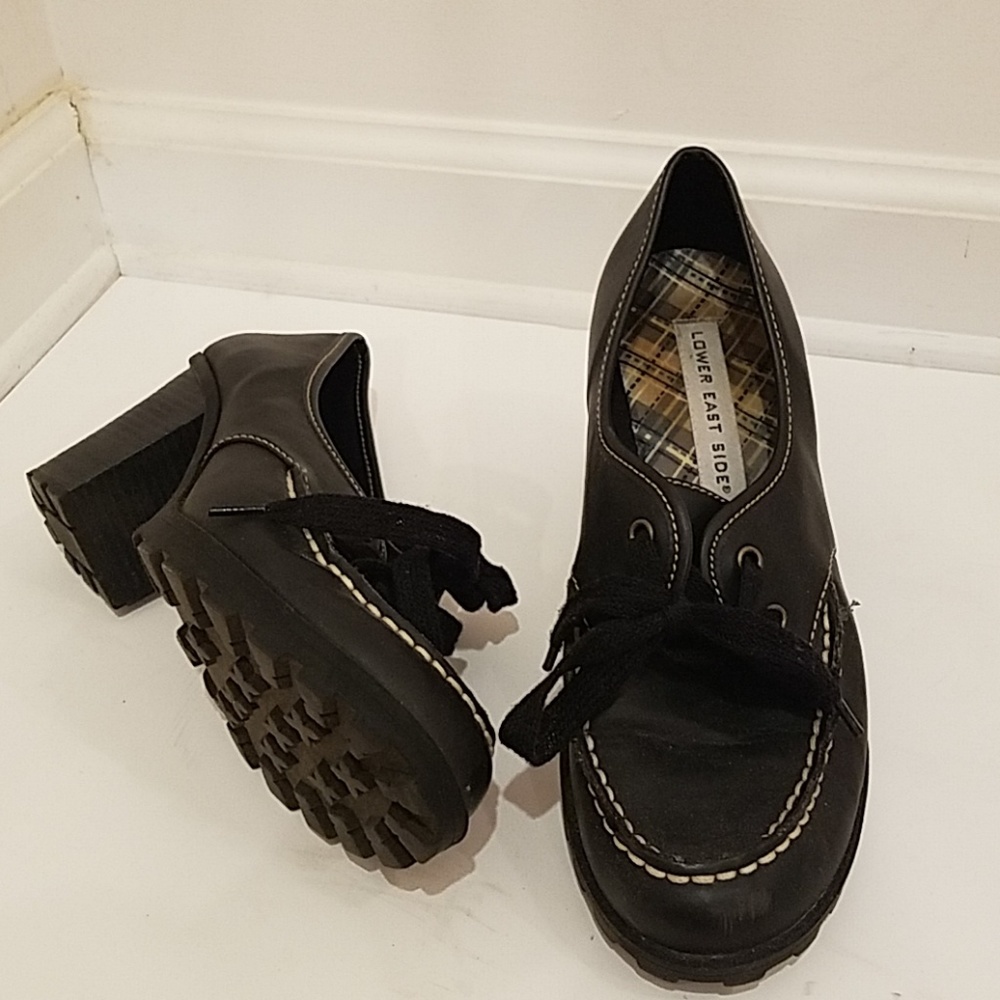 Lower East Side Black 3" Oxford Heeled Pumps